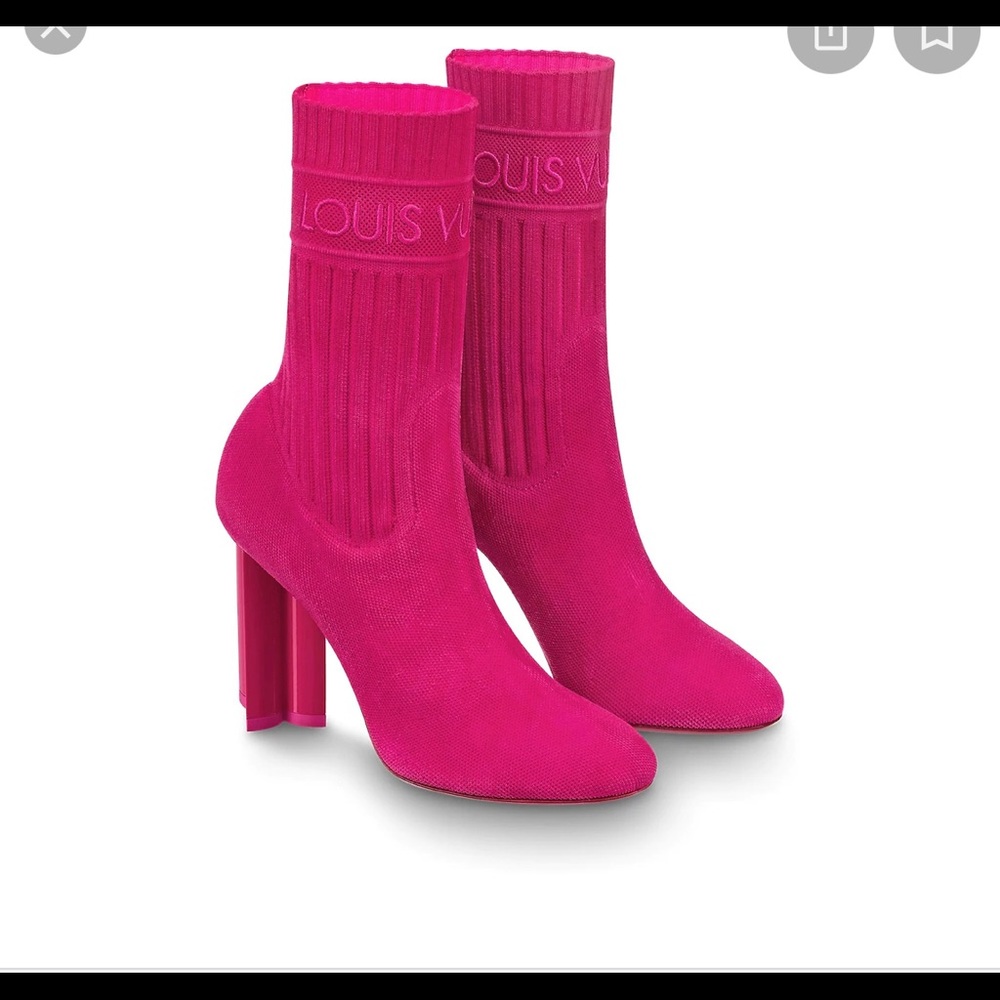 Pink Louis Vuitton Sock boot